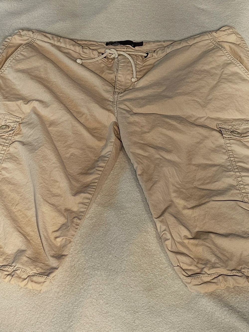 Women's Prana Drawstring Cargo Pants in Beige